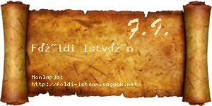 Földi István névjegykártya